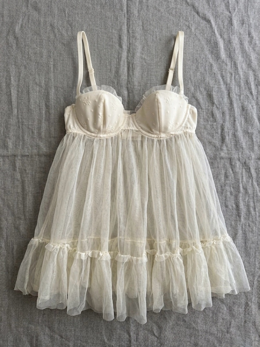 Vintage Victoria’s Secret Sheer Mesh Babydoll Slip Nov 2009